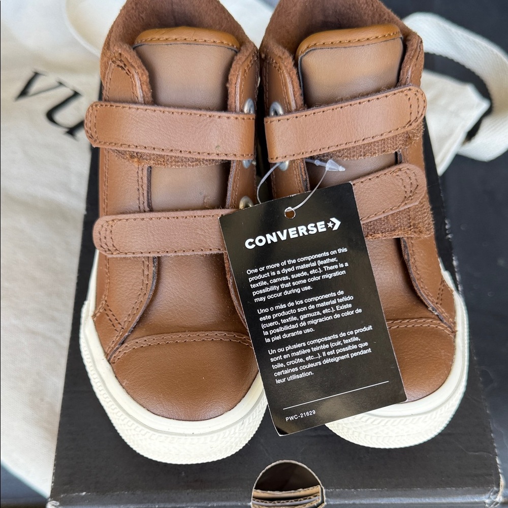 Converse Kids Brown Velcro Sneakers